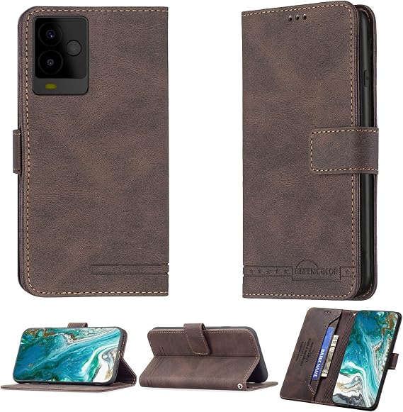 jioeuinly NUU A25 Case Compatible with NUU Mobile A25 Phone Case Cover Flip Stand Cover PU Leather BF09 Wallet Case Brown