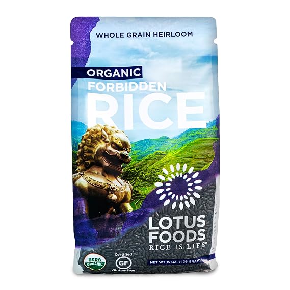 Lotus Foods Organic Forbidden Rice, Black Rice - 15 Oz Bag (Pack of 1)