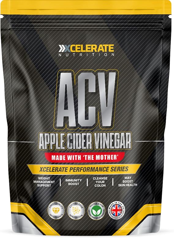 Apple Cider Vinegar Tablets, ACV with Mother, Weight Management and Immunity Support, Made in UK by Xcelerate Nutrition (120 Tablets)