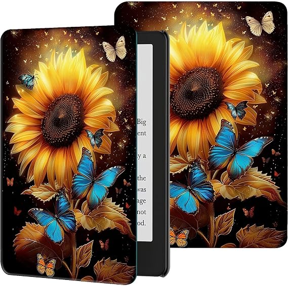 Slim Case for Kindle Scribe (10.2 inch,2022 Release) PU Leather Lightweight Multi-Viewing Adjustable Stand Smart Shell Cover with Auto Wake/Sleep for Kindle Scribe e-Reader,Sunflower