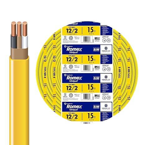 Southwire Romex Brand SimpullTM Solid Indoor 12/2 W/G NMB Cable 15ft coil - SW# 28828226