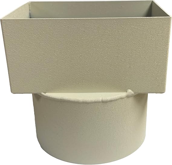 Aluminum Downspout Adapter to Underground Drainpipe 4x6-6 | Made in The U.S.A. (Classic Cream)