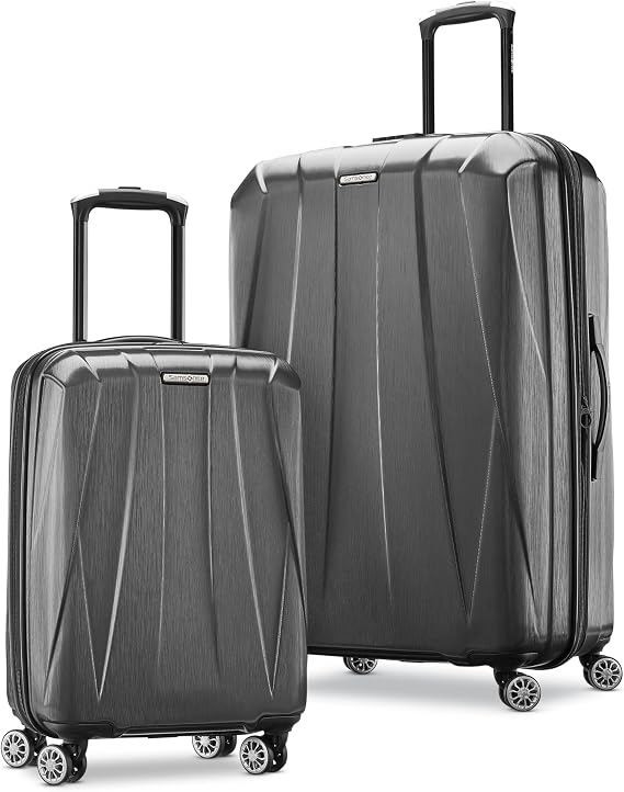 Samsonite Centric 2 Hardside Expandable Luggage with Spinner Wheels, 2-Piece Set (20/24), Black