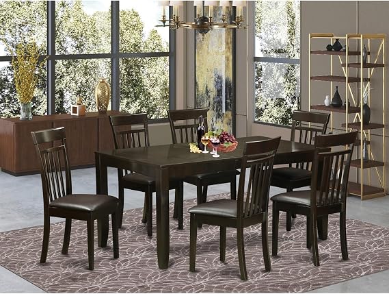 HomeStock Dining Room Table Set with Chairs - Kitchen Table Set, Wood Dinette Set, Cappuccino Finish