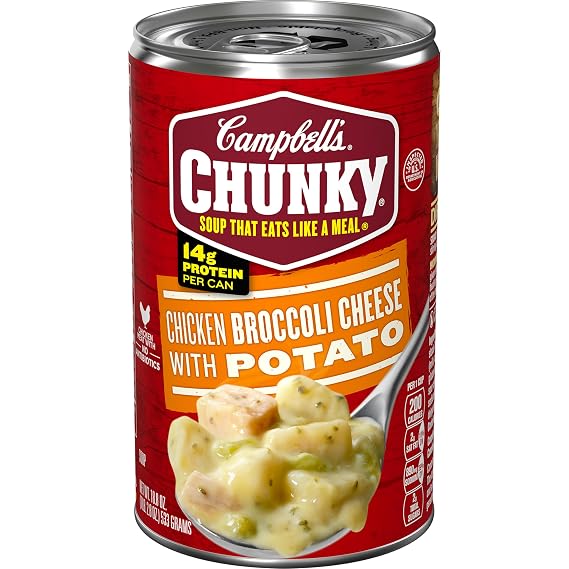 Campbell's Chunky Soup, Chicken Broccoli Cheese Soup, 18.8 Oz Can