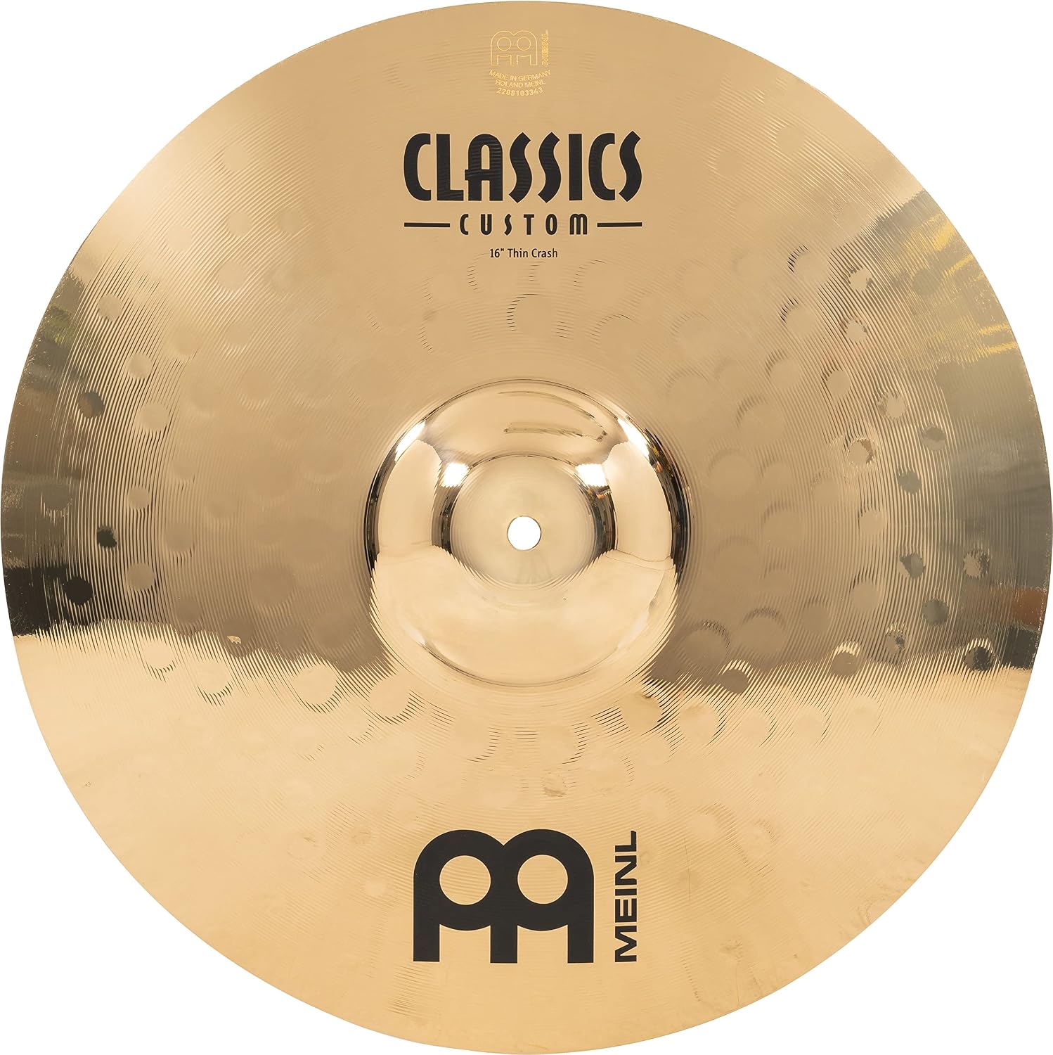MEINL Cymbals CC16TC-B Minel Classics Custom Brilliant Series Crash Cymbal 16 Thin Crash