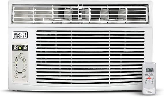 BLACK+DECKER BD06WT6 Window Air Conditioner with Remote Control, 6000 BTU, Cools Up to 250 Square Feet Energy Efficient, White