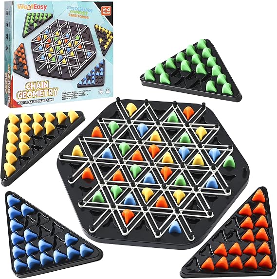 Chain Triangle Game, Funny Kids Strategy Game, Triggle Board Game Interactive Peg Game Educational Brain Teaser Strategy Puzzle Toy for Adults and Kids