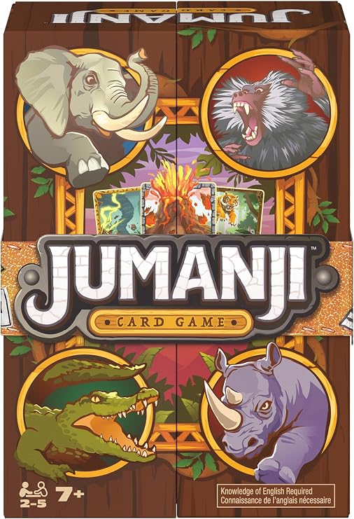 Spin Master Games, Jumanji Card Game, Experience the Thrilling Adventure Based on The Action-Comedy Movie, Take on Jungle Challenges for Kids, Adults & Family Game Night, 2-5 Players, for Ages 7 & Up