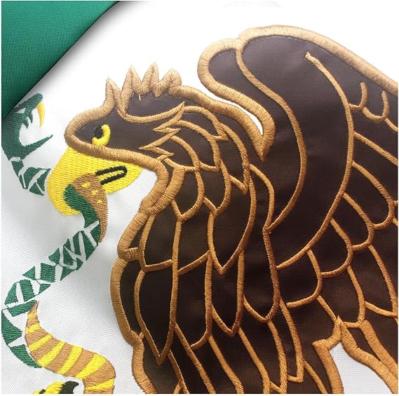 Mexican Flag 3x5 FT Embroidered Outdoor for Mexico Independence Day
