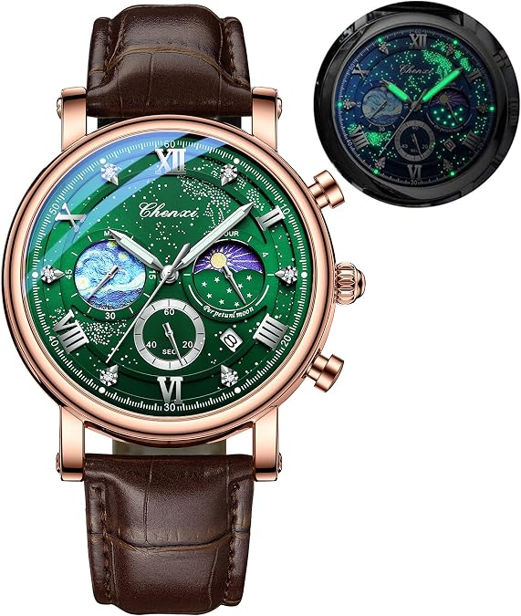 FANMIS Men Classic Watches Chronograph Analog Watch Business Dress Leather