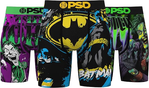 PSD Mens Underwear DC Comics Graphic Print Boxer Briefs, Packs & Singles