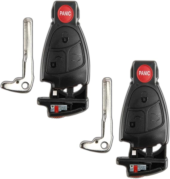 KeylessOption Keyless Entry Car Remote Key Fob Shell Button Pad Battery Clip for IYZ3312 (Pack of 2)