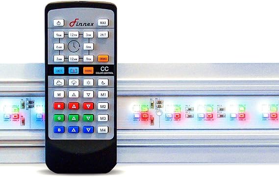 Finnex Planted Plus True 24/7 + HLC Aquarium LED Light, Automated Full Spectrum Fish Tank Light, True 660nm Deep Red Plant LEDs, 20 Inch, (HLC-20)