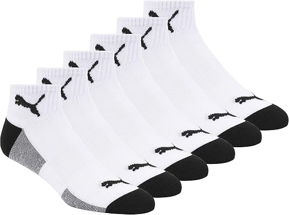 PUMA Men's 6 Pack Quarter Crew Socks 6 Pack Quarter Crew Socks