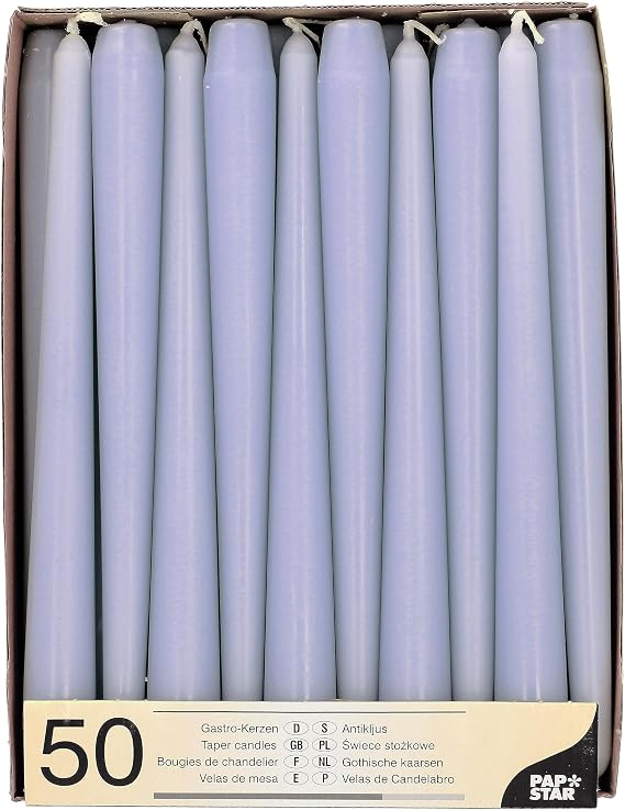PAPSTAR 50 Candlestick Candles Diameter 2.2 cm 25 cm Lilac [Energy Class A++]