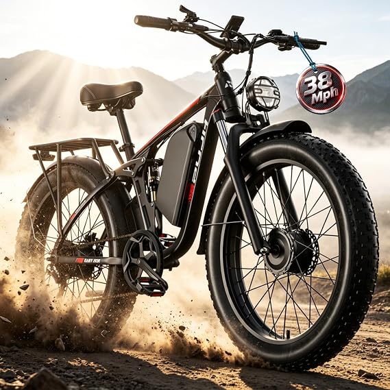 4000W Dual Motor Ebike 52V Up to 100 Miles 52V 24" Fat Tire PU354
