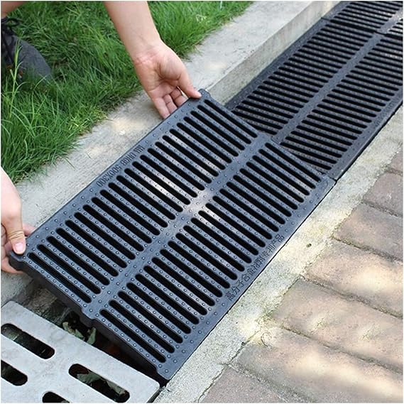 YXXSDP Drain Strainers/Resin Plastic Grate, Heavy Duty Trench Channel Grate Drain Sewer Cover/Plate Grid Rainwater Grate, for Drainage Garage (Size : 50x30x4cm/19.7x11.8x1.6inch)