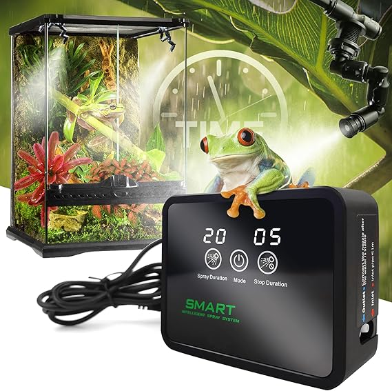 MYGIIKAKA Reptile Fogger Automatic Reptile Mister Fogger for Terrarium, Timed Terrariums Humidifiers for Chameleon/Lizard/Snake/Turtle/Frog