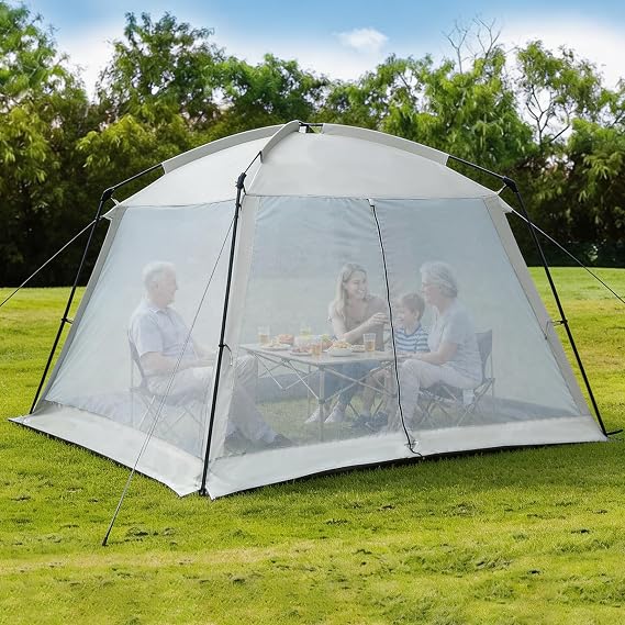 REDCAMP 10x10FT Camping Screen Tent, Easy Setup Screen House Tent, White