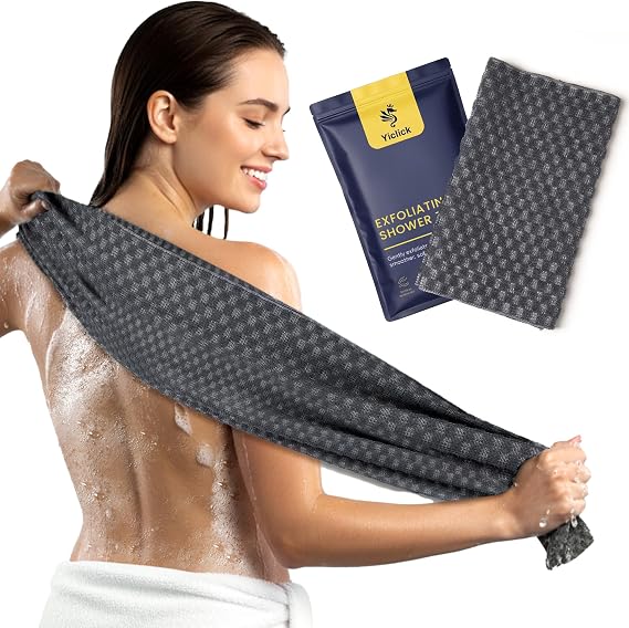 Exfoliating Washcloth, Back Scrubber for Shower, Loofah Body Scrubber Towel