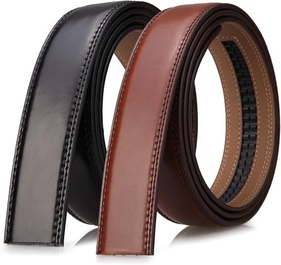 Men's Ratchet Belt Strap Only 35mm 1 3/8",Fit 40mm buckle,replacement Belt without Buckle