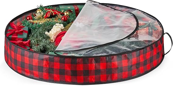BAUM Large Round Fabric Christmas Wreath Holder
