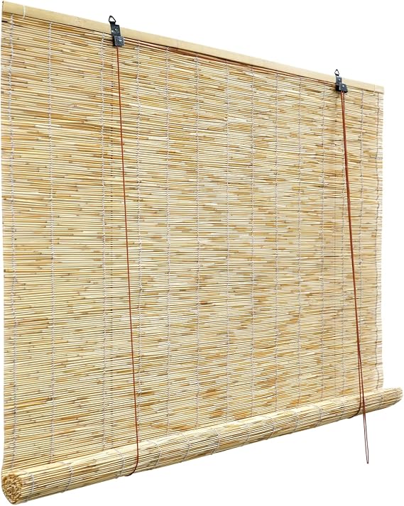 HIAPES Bamboo Blinds - Outdoor Patio Shades, Breathable, Suitable for Decks, Porches, Balconies & Backyards