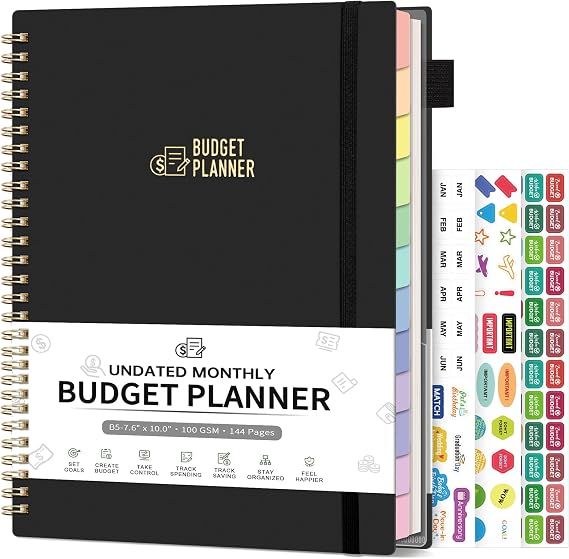 Monthly Budget Planner with Expense Tracker Notebook, B5 (7.3" x 10.15")