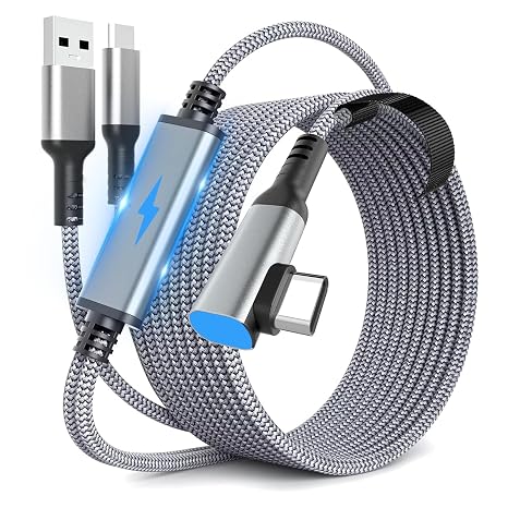 Link Cable 10FT for Meta Quest 3S/Quest 3/Quest 2, High-Speed Data Transfer Charging Cord Cable, USB 3.2 A to C Charger Wire for Oculus Quest VR Headsets Gaming PC/Steam VR (20FT-Charging While Play)