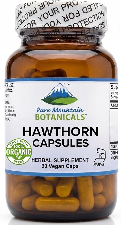 Pure Mountain Botanicals Hawthorn Berry Capsules - 1000mg Organic