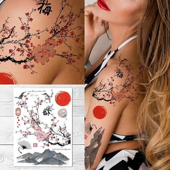 Supperb Temporary Tattoos - Plum Blossom Dance in the sun