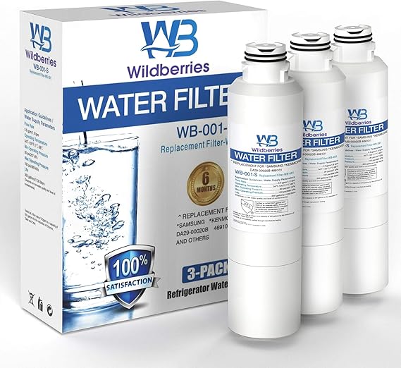 Wildberries DA97-08006A-1, DA29-00020B Replacement for Samsung Refrigerator Water Filter Compatible with DA29-00019A, HAF-CIN/EXP Samsung Refrigerator Water Filter Replacement, HAF-CIN,Pack of 3