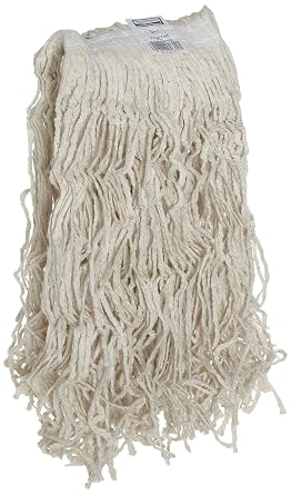 Rubbermaid Commercial Products Value Pro X-Large 32 Oz Cotton Wet Mop, 1" Headband, White, for Janitorial/Professional General Purpose Floor Cleaning or One-Time Use on Hard Floors