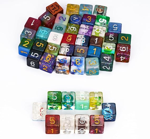 10-Pieces D6 Dice Set Random 16mm 6 Sided Dice for Tabletop Games