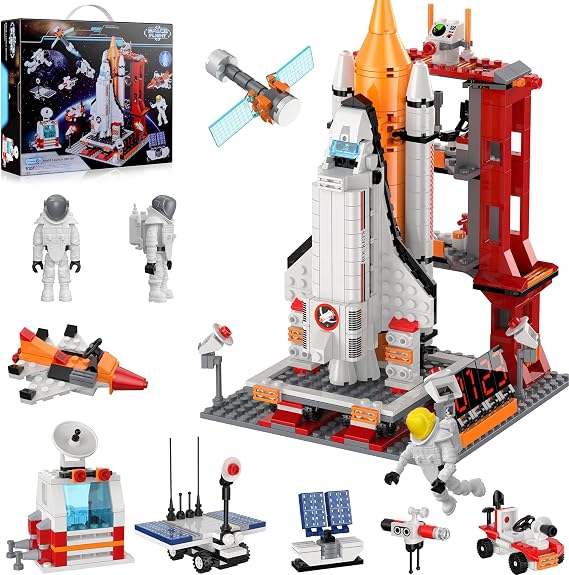 Booyuer Space Shuttle 11-in-1 STEM Building Set, 888 PCS, Rocket, Mars Exploration & City Space Station, Gift for Kids 6-12, Boys & Girls, Birthday & Holiday Present