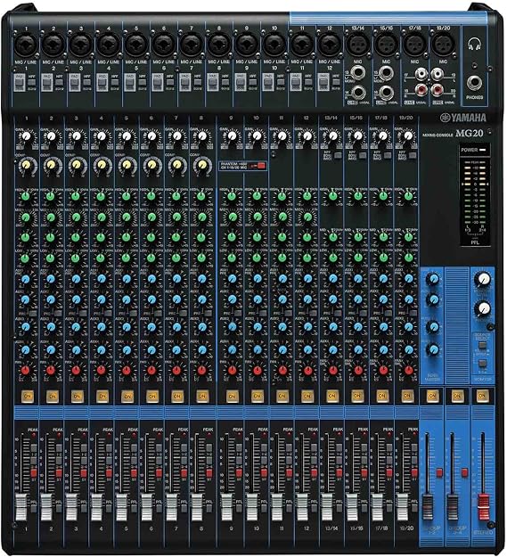 Yamaha MG20 20-Input 6-Bus Mixer,Black