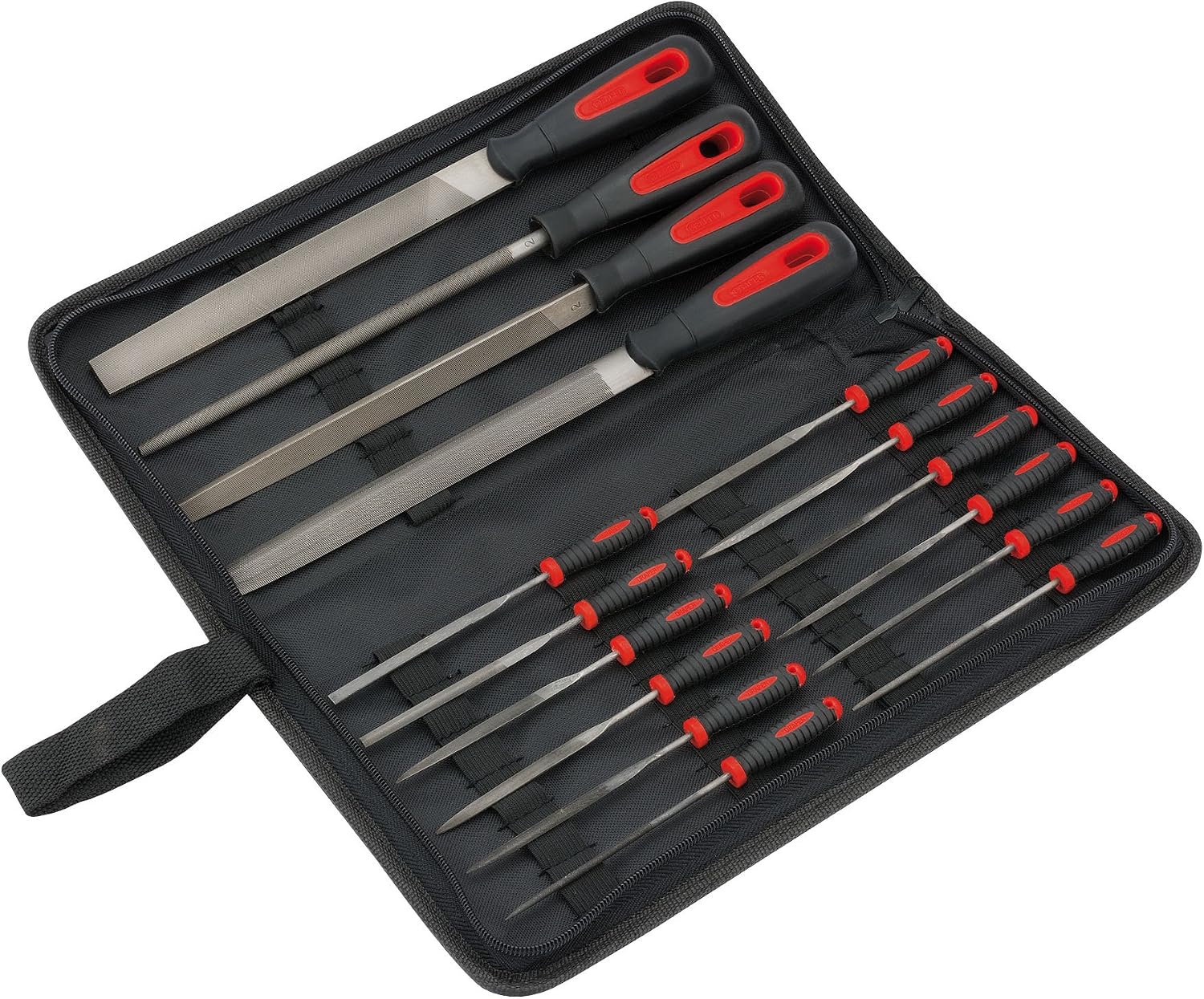 Draper Redline 68904 File Set 16-Piece, RedBlack