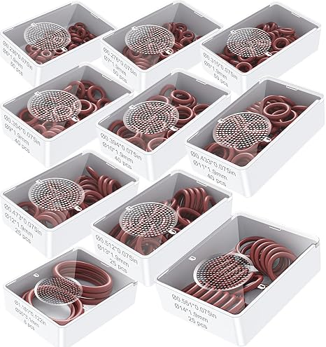 Round Silicone O Ring Kit - Metric Orings 70Shore A Hardness,-22F to 392F Range,Sealing Performance Better Than Nitrile Rubber O-Rings, Automotive,Kitchen,Valve,Cylinder,Plumbing Repair 351Only