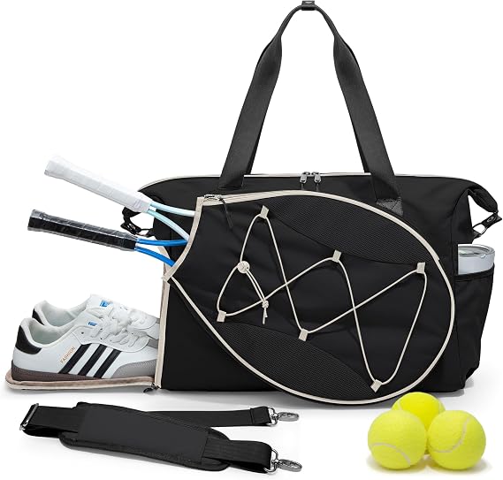 Smasrob Tennis Bag, Tennis Tote Duffle Bag, Overnight Bag for Women