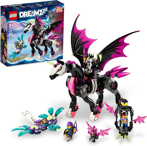 LEGO DREAMZzz Pegasus Flying Horse 71457 Building Toy Set, Fantasy Action Figure Creature,  with 3 Minifigures Including The Nightmare King, Unique Birthday Gift for Girls and Boys Ages 8+
