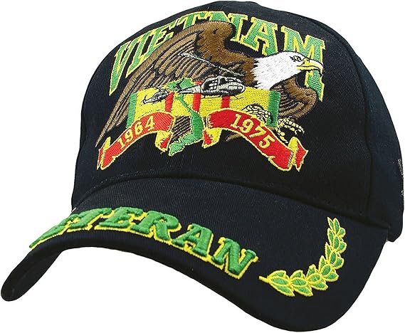 Vietnam Veteran Eagle Low Profile Cap, Black, Adjustable