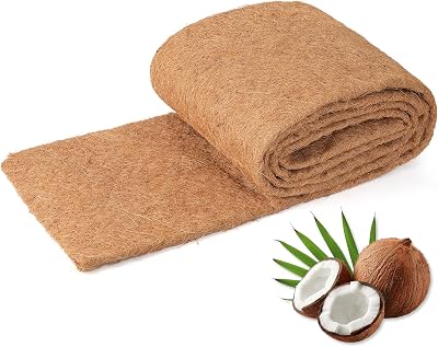 Coco Liner Roll 24x160 Inch, Natural Coconut Liners for Planter Flower Basket, Thick Coco Fiber Mat for Hanging Basket, Garden Decoration, Animal Pet Pads, Reptile Carpet