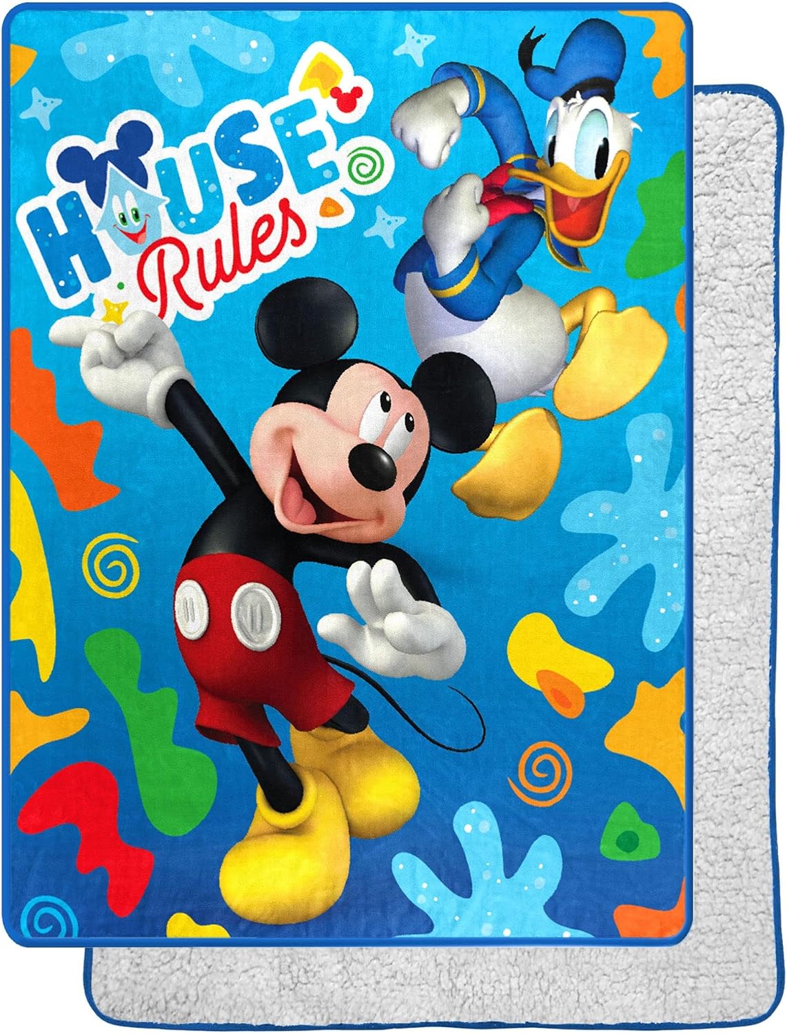 Northwest Mickey Mouse Silk Touch Sherpa Throw Blanket, 60 x 80, Buddies Rule