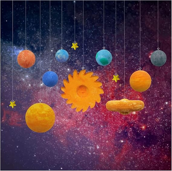 Solar System Model, DIY Solar System Project Kit, Easy to Assemble Solar System Kit for Hands-On Learning