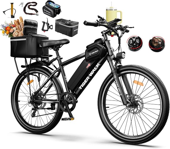 Electric Bike for Adults, 26" Mountain Ebike, 1500W Peak, 48V 10Ah