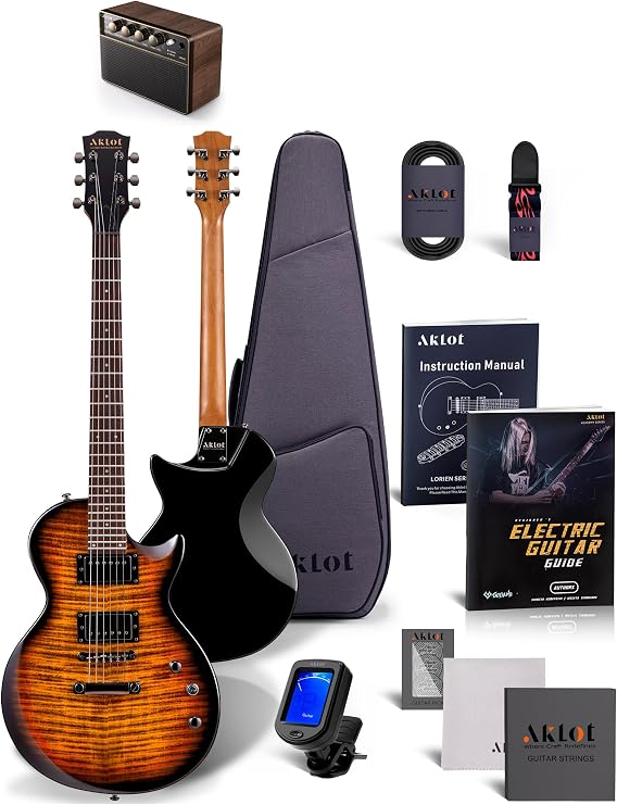 AKLOT Muti-Tone Electric Guitar with Guitar Amp Portable Rechargeable