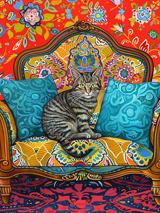 Reofrey DIY Diamond Art Kits for Adults Cats, Animal Full Drill Round Rhinestone Diamond Painting Kits for Adults, Cross Stitch Embroidery Canvas for Crafts Home Wall Decor 30x40cm
