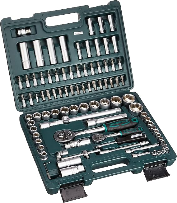 Mannesmann 1/4 Plus 1/2-inch Socket Set Super Lock System (94 Pieces)