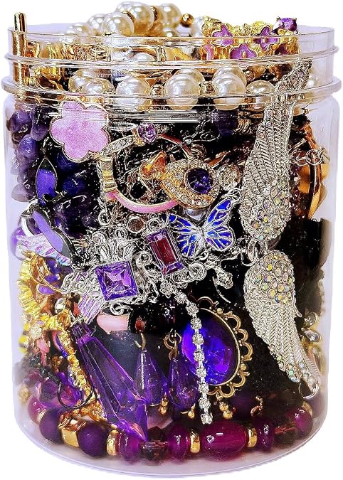 Mystery Jewelry Jar for Women, Gothic Witchy Vintage Jewelry Gift Set(Goth Boho Mixed Punk Everyday Necklaces,Earrings, Rings,Bracelets/Bangles),Unique Alternative Fashion Romantic Cute Present for Her